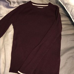 Long sleeved maroon shirt